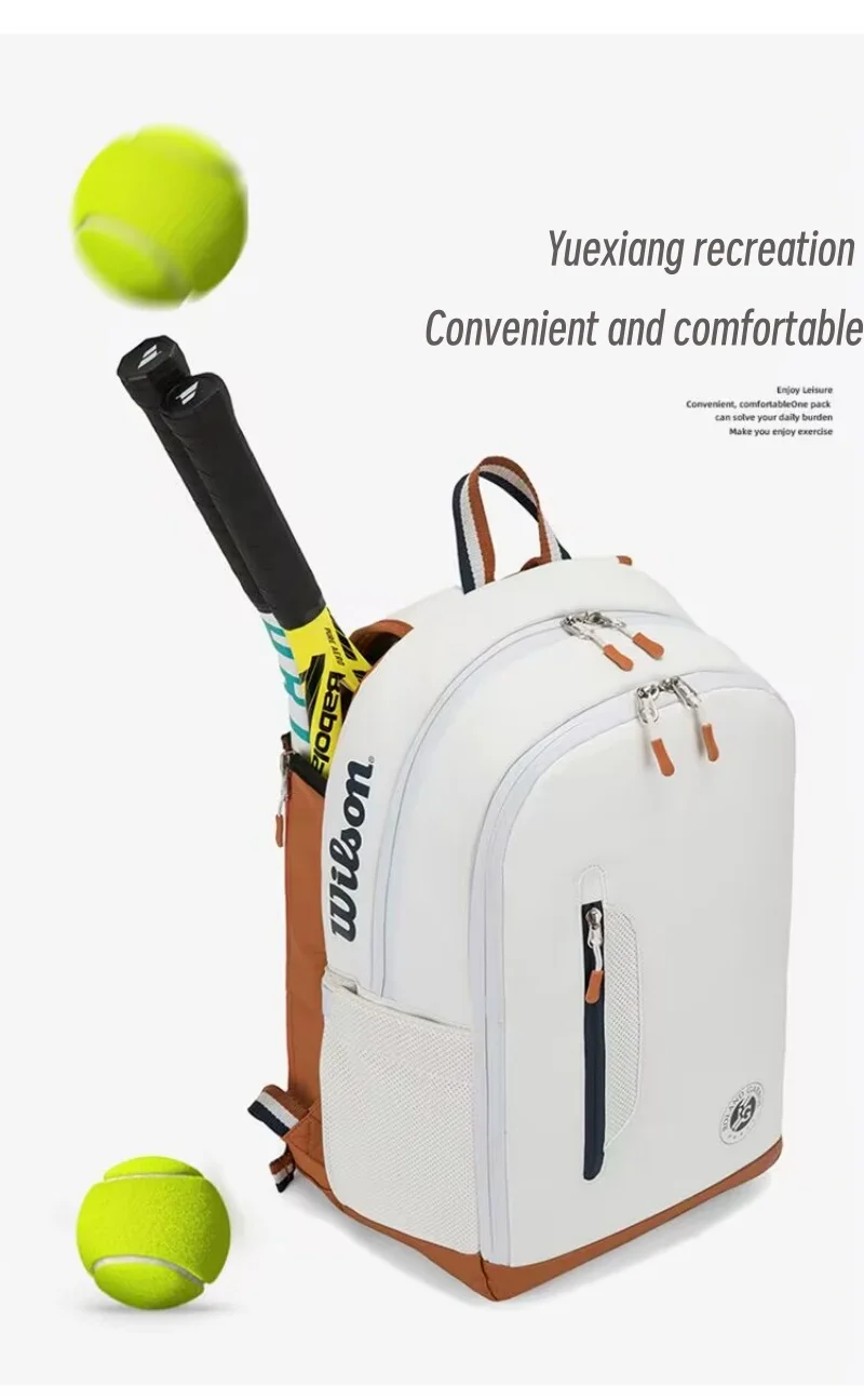 윌슨 프로페셔널 테니스 가방 프렌치 오픈 투어 라켓 패들 스포츠 가방 방수 2 테니스 라켓 배낭 남성 여성 보유