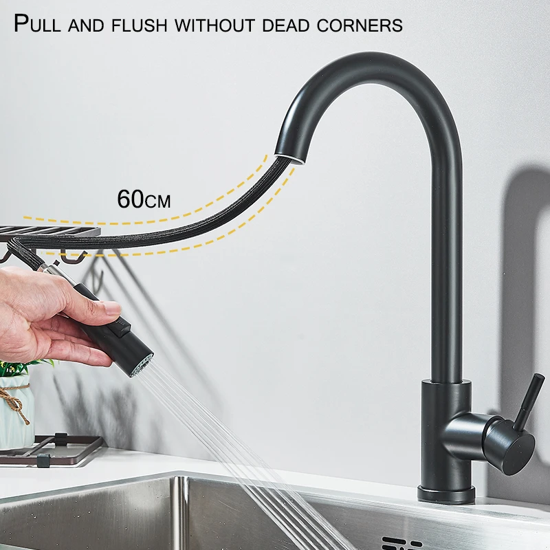 Wanmivezlo Pull Out Kitchen Faucets 360° Rotation Kitchen Mixer Tap Single Lever Mixer Tap Kitchen Sink Cold Hot Water Tap