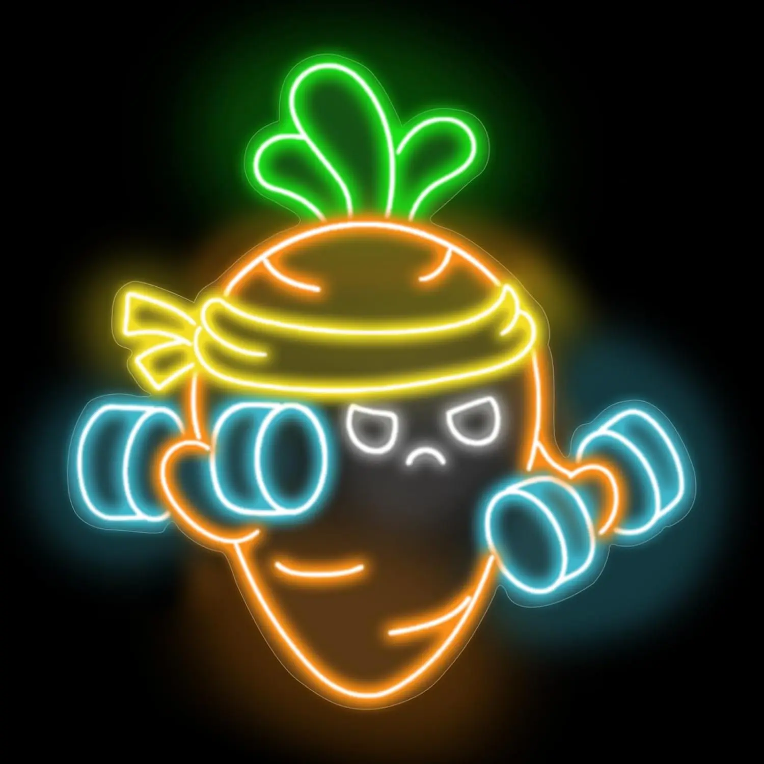 Letrero de neón de zanahoria para Fitness, regulable por USB, con mancuernas, luz LED de vegetales divertida para gimnasio, decoración de dormitorio para niños, regalo de arte de pared