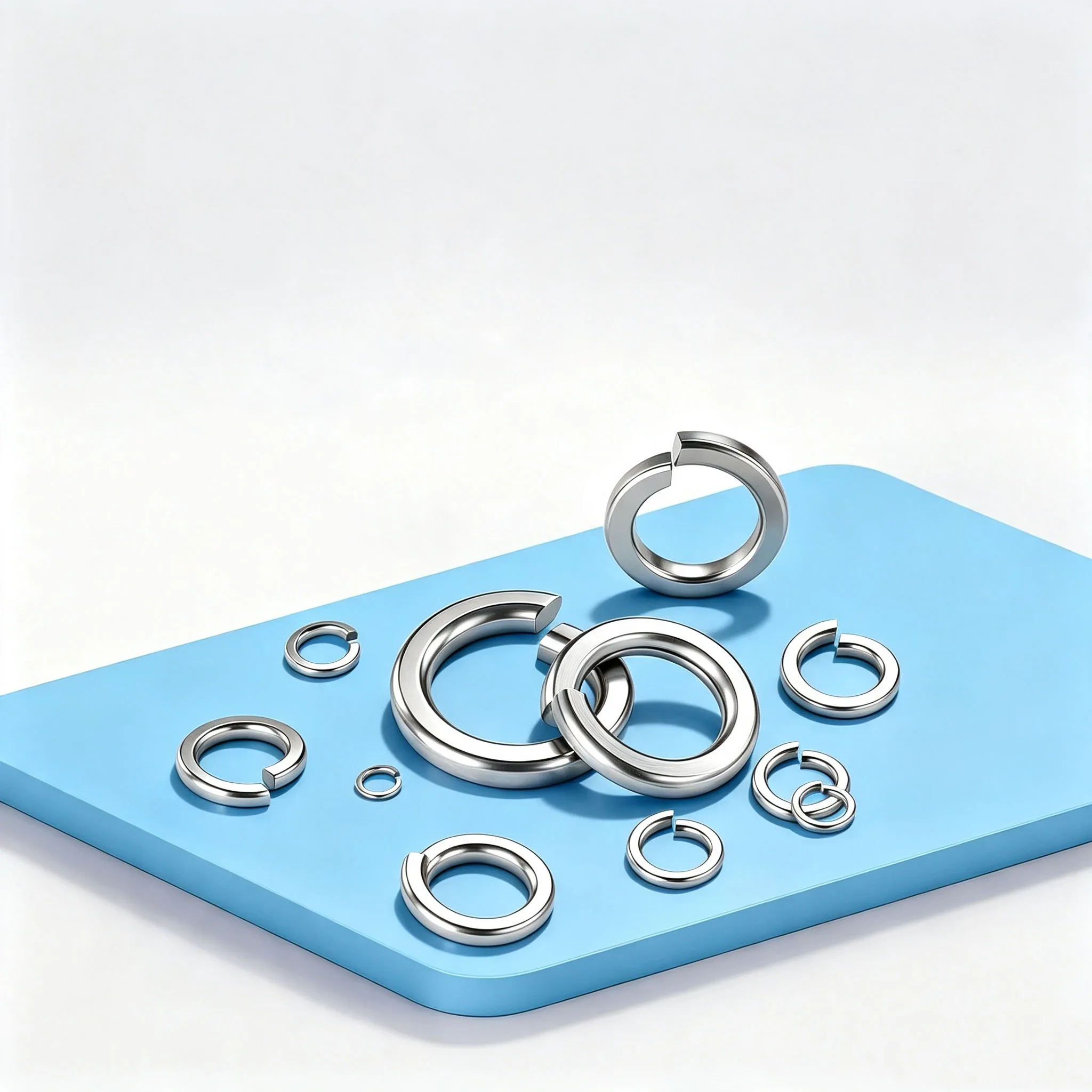 SUS304 Split Spring Washers Multi Size M1.6 To M30 Elastic Anti-Loose Gaskets Industrial Fastening Accessories