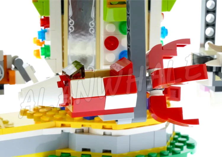 611pcs Creator 3 em 1 Fun Fair Carrossel Free Fall Ride Roda gigante 11399 Conjunto de blocos de construção compatível com modelo