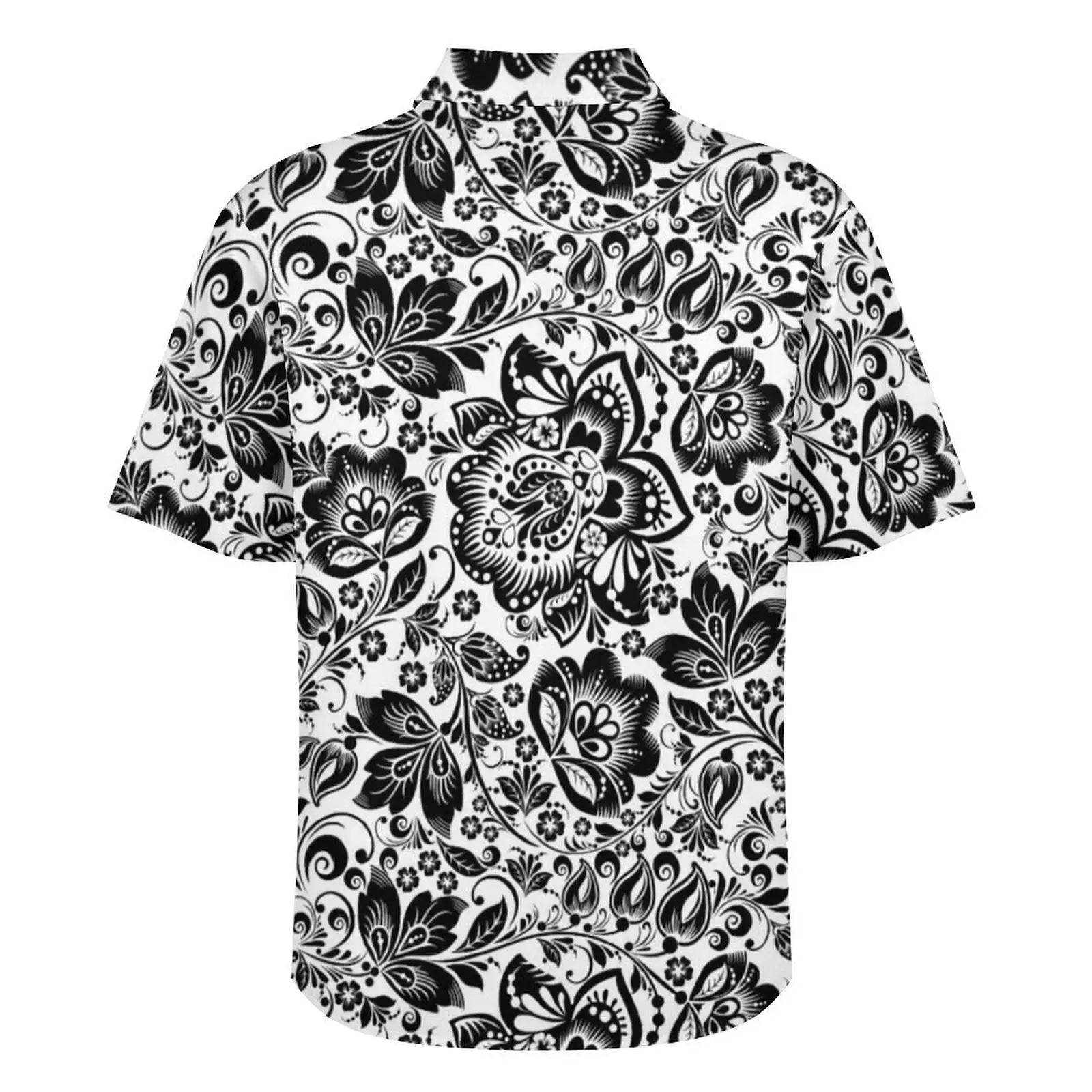 Sommer hemd Urlaub weiß Barock Blumen blusen Retro Blumen coole Freizeit hemden Männer Kurzarm Harajuku übergroße Kleidung