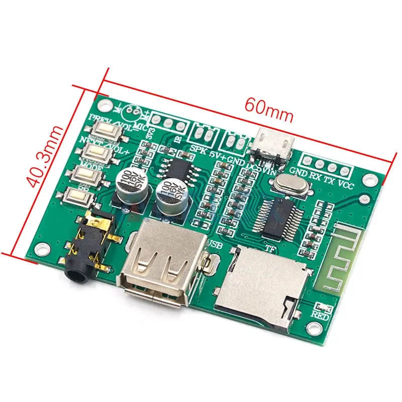 BT201 Dual Mode 5.0 Bluetooth Lossless Audio Power Amplifier Board Module Tf Card U Disk Ble Spp Serial Port Transparent Trans