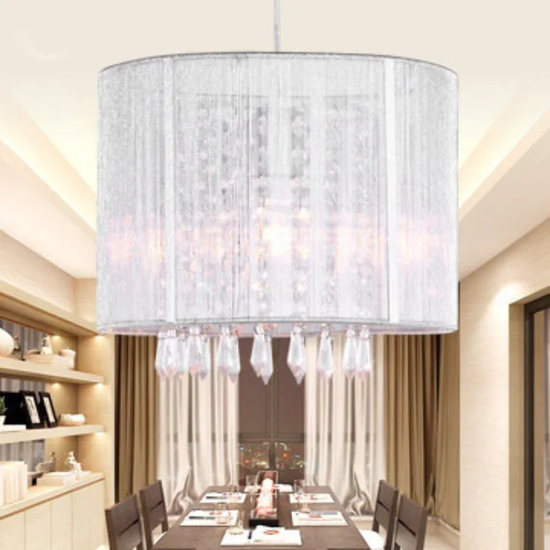 Modern crystal chandelier importers K9 crystal lustres de cristal fixture Black White fabric chandelier for living bedroom lamp