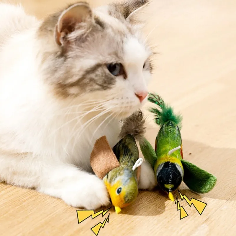 1/2/3 pçs simulação pássaro gato brinquedos gatinho som brinquedo de pelúcia catnip brinquedo pendurado porta provocando gato pássaro brinquedo gato brinquedo interativo