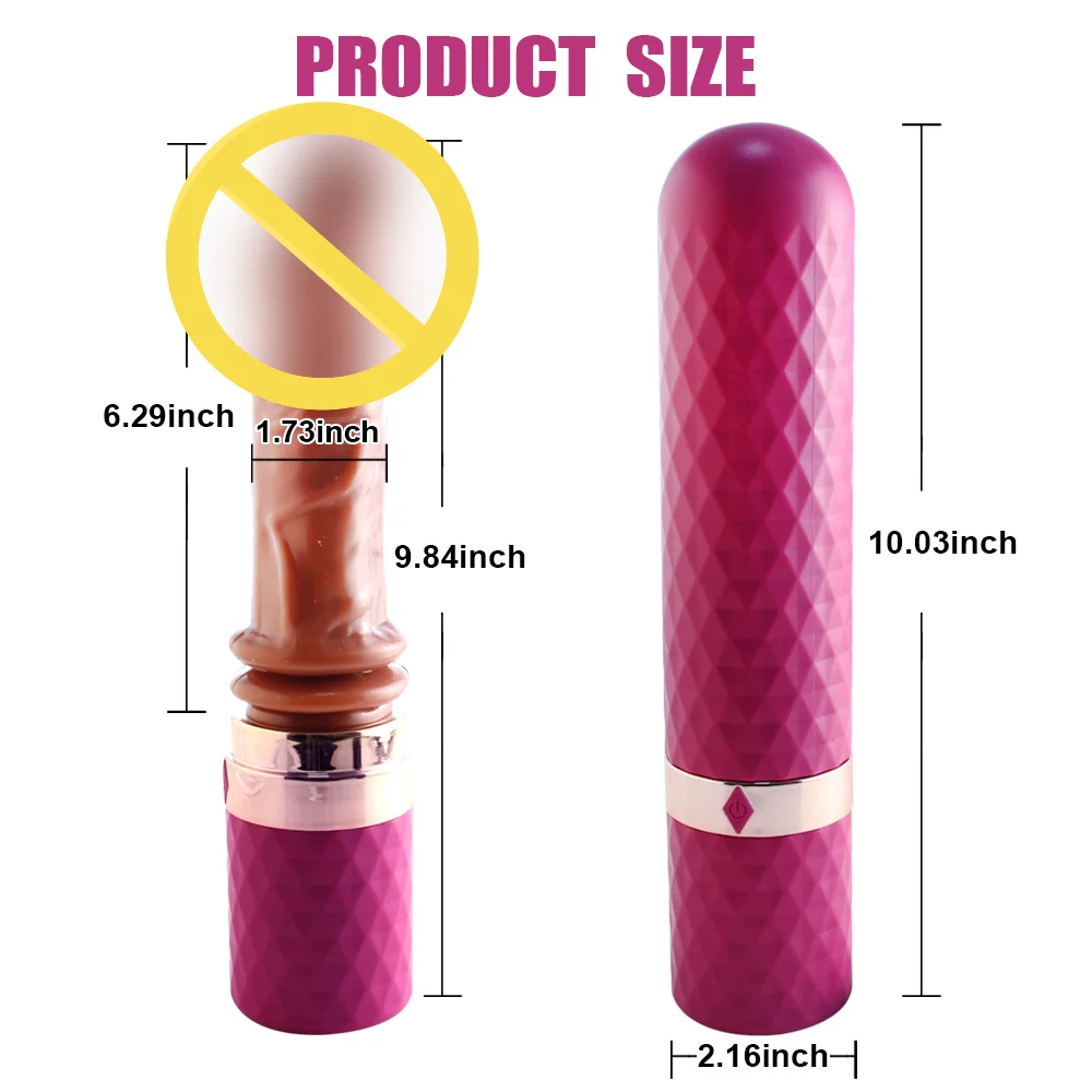 Consolador vibrador de empuje realista con anillo hacia arriba y hacia abajo, máquina de 7 vibraciones fuertes para mujeres, punto G, Juguetes sexuales para adultos