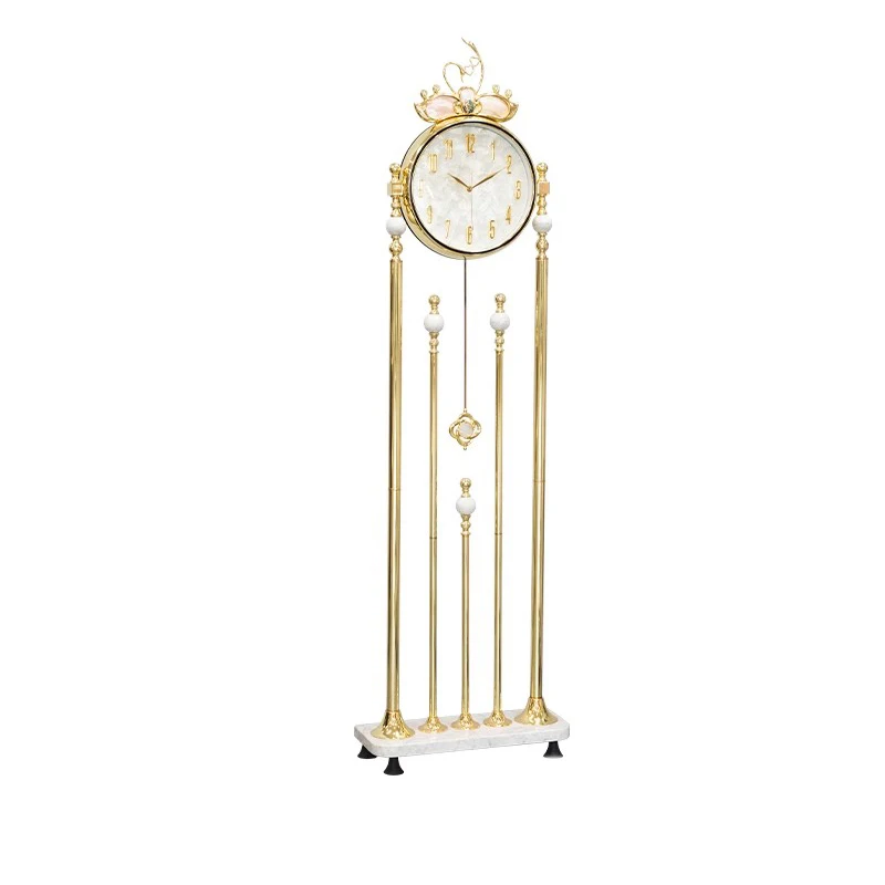 

Light Luxury Standing Home Decor Quartz Floor Clock Natural Deep Sea Shell Clock