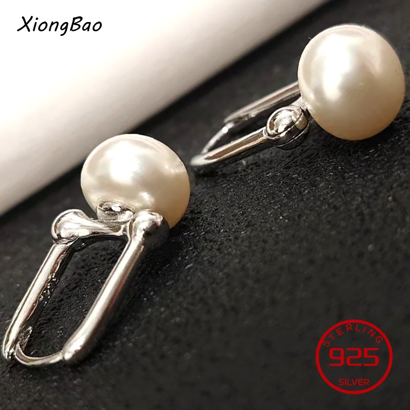

Simple Women Earrings With Pearl Smooth Korean Aesthetic Vintage Earring Stamp 925 Sterling Silver Trendy Fine Jewelry 2026