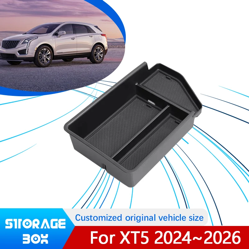 

For Cadillac XT5 2024 2025 2026 MK2 Neat Storages Tidy Car Central Console Armrest Storage Box Holder Interior Car Accessories
