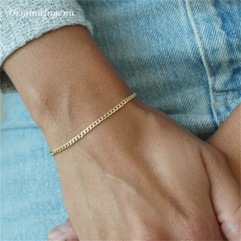 

14K Gold Filled Tiny Curb Chain Bracelet Minimal Bracelet Handmade Jewelry Tarnish Resistant Jewelry Hypoallergenic Bracelet