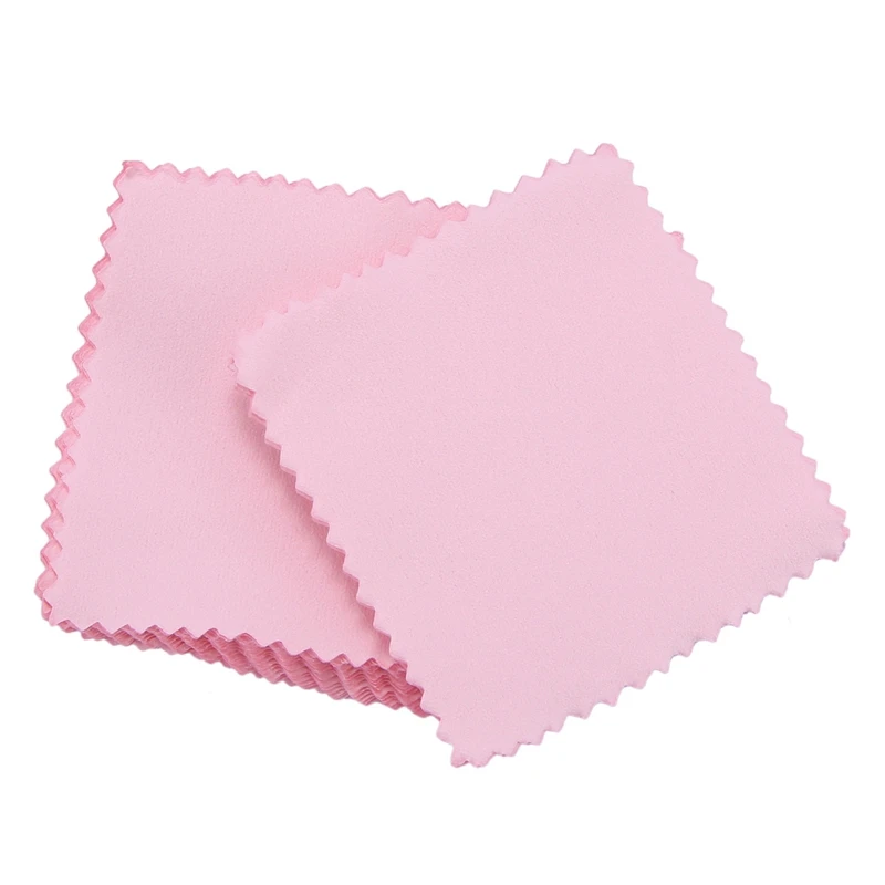 100 Pack Jewelry Cleaning Cloth,Jewelry Polishing Cloth For Sterling Silver Gold Platinum Pink