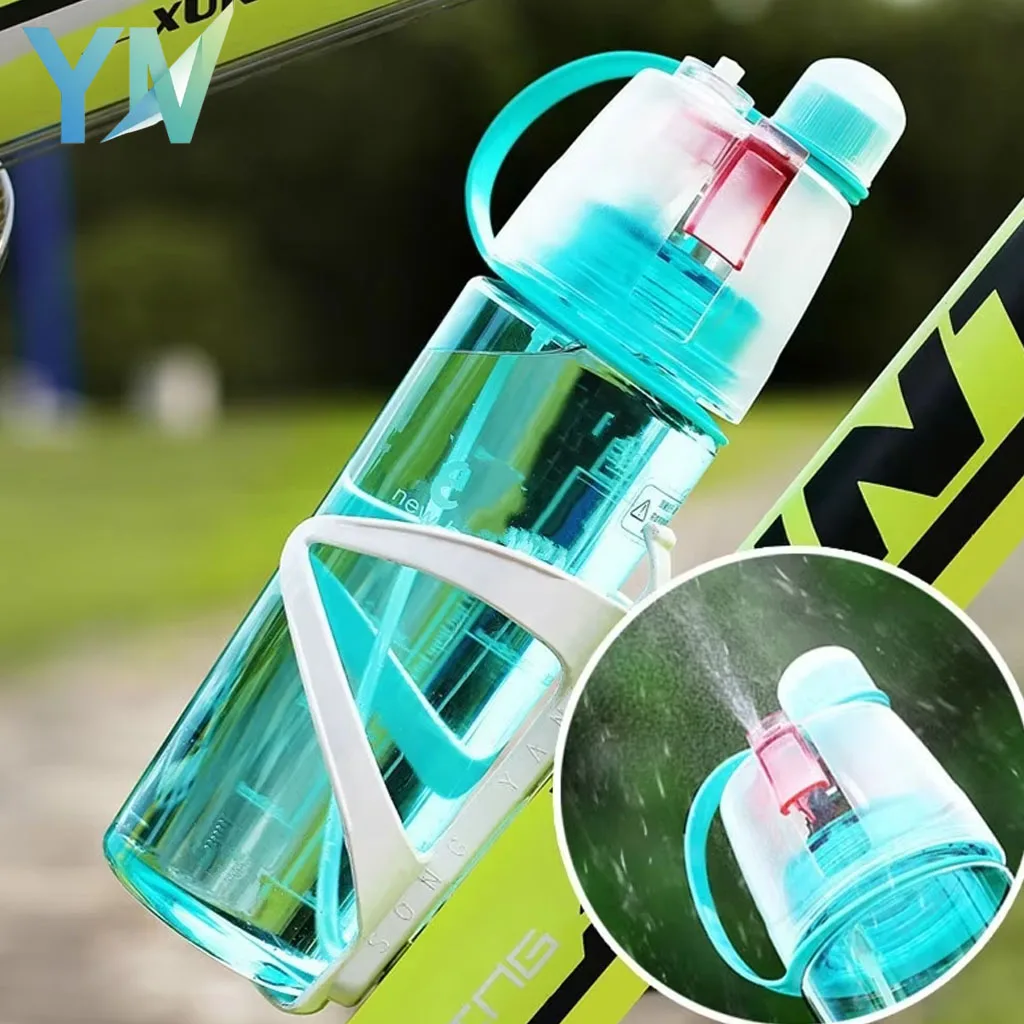 1/2/4PCS Creative Spray Portable Water Bottle Mist Atomizing Bottle for Outdoor Sports Gym Fitness Reusable Leak Proof Drinking