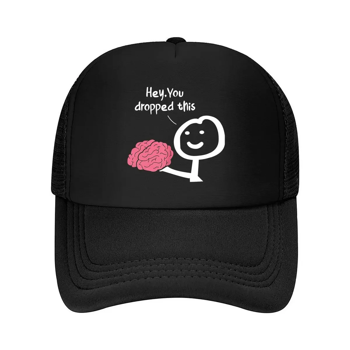 New Brain Drop Humorous - Inspired, Whimsical Text Art Design Mesh Baseball Cap