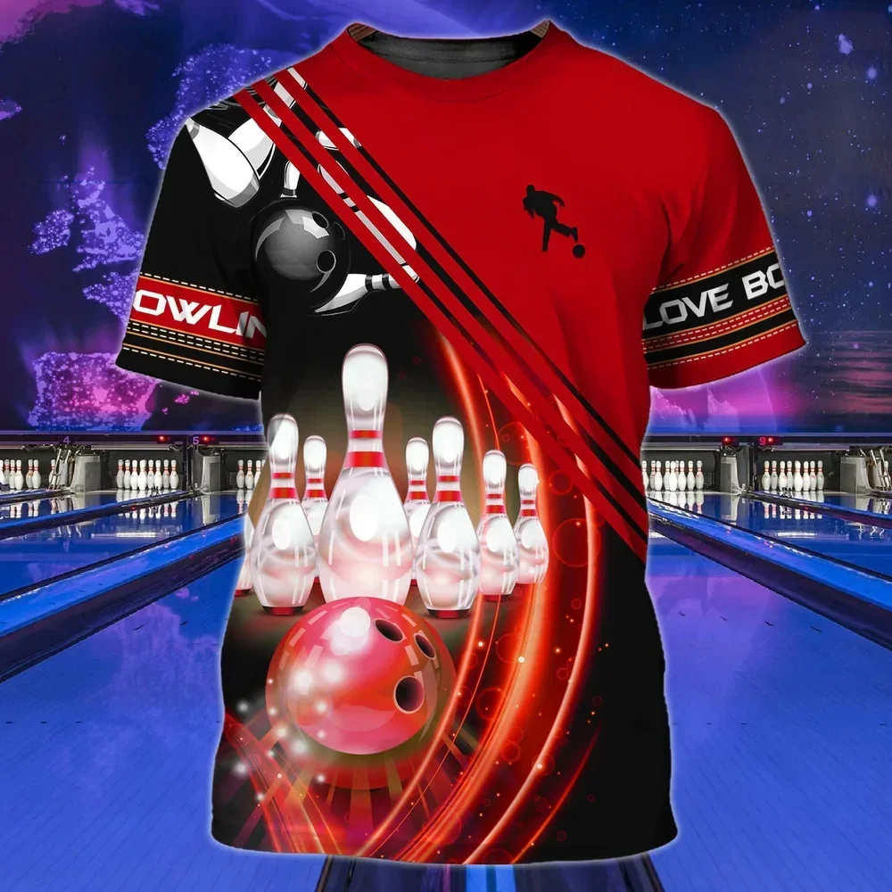 T Shirts Men 3D Printed Bowling Jersey Tees Summer Causal Short Sleeve Tops O Neck Cotton Oversized Streetwear Men\'s Clothing