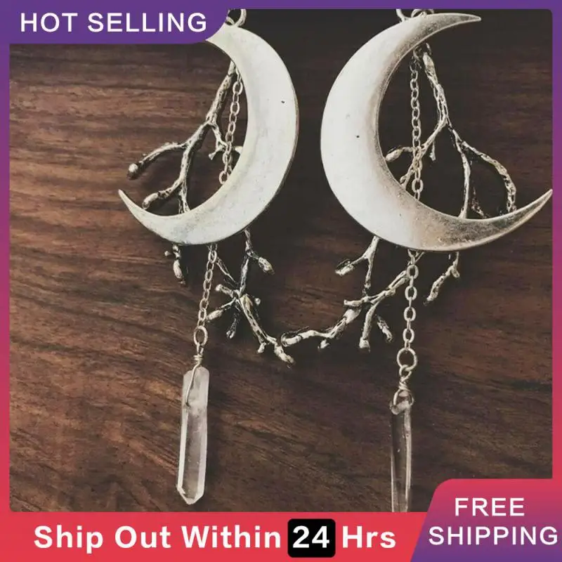 

Moon Earrings Comfortable To Wear Silver Ethnic Wind Earrings Jewelry Accessories Silver Earrings Personality Fashion Alloy