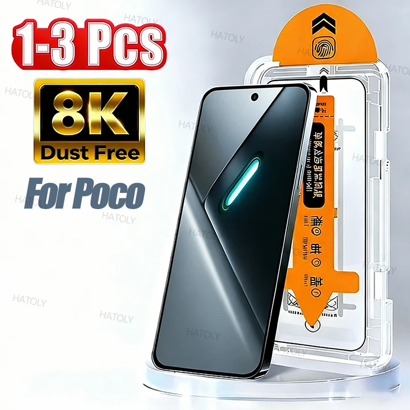 Staubfreies gehärtetes Glas für Xiaomi Poco X8 Pro, einfach zu installierender Displayschutz, kratzfestes Glas für Xiaomi Poco X8 Pro.
