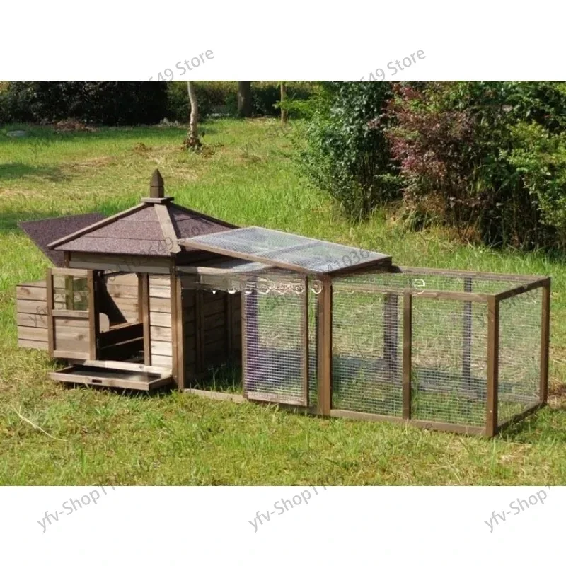 Outdoor solid wood chicken  rabbit  cat  pigeon cage household rain and sun protection pet villa