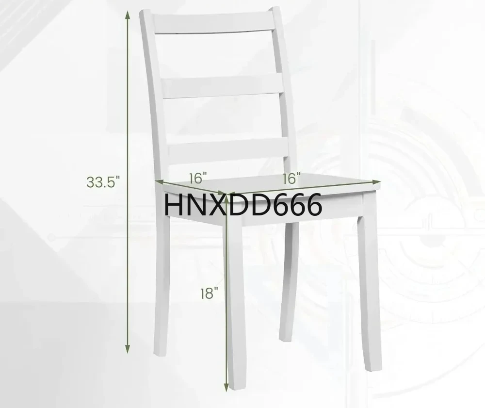 

Wood Dining Chairs Set of 4 White - Wooden Armless Kitchen Chairs with Solid Rubber Wood Legs, Non-Slip Foot Pads