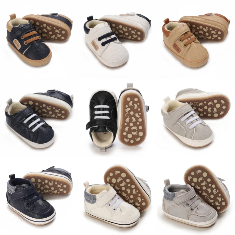 

Spring and Autumn Rubber soled Anti slip Step Shoes 0-12 Months Baby Boys Outdoor Step Shoes