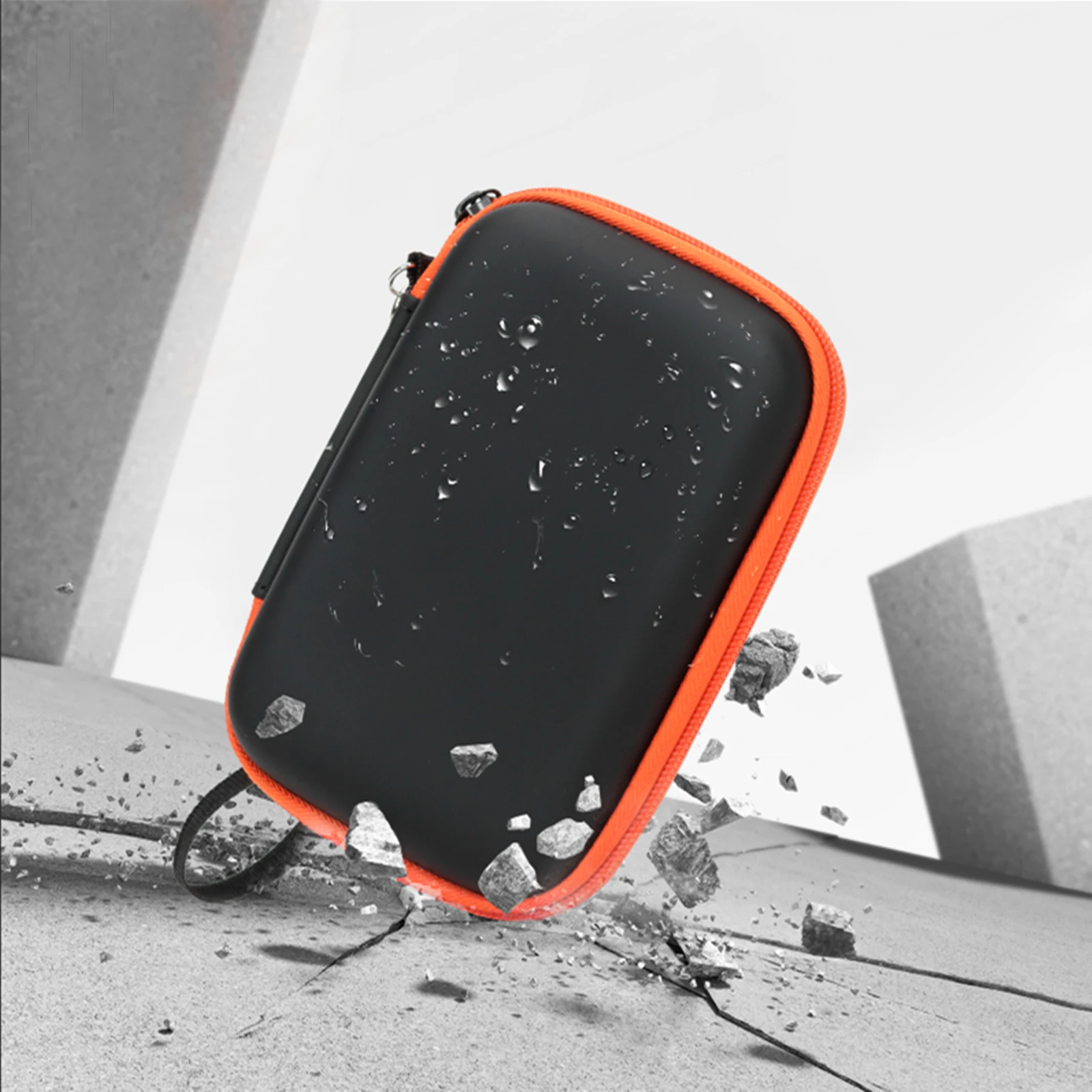 

Защитный чехол-сумка EVA для хранения и транспортировки с ремешком на запястье и сетчатым карманом, совместимый с LaCie Rugged Mini 1 ТБ/2 ТБ/4 ТБ/5 ТБ