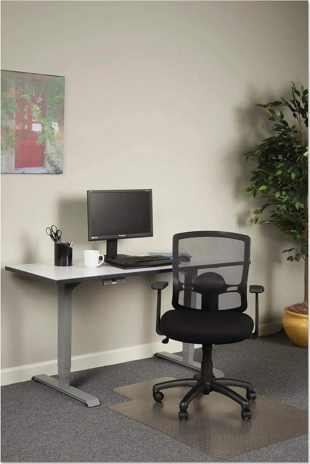 Office Use, General Material, Black, Mid-Back Office Desk Chair