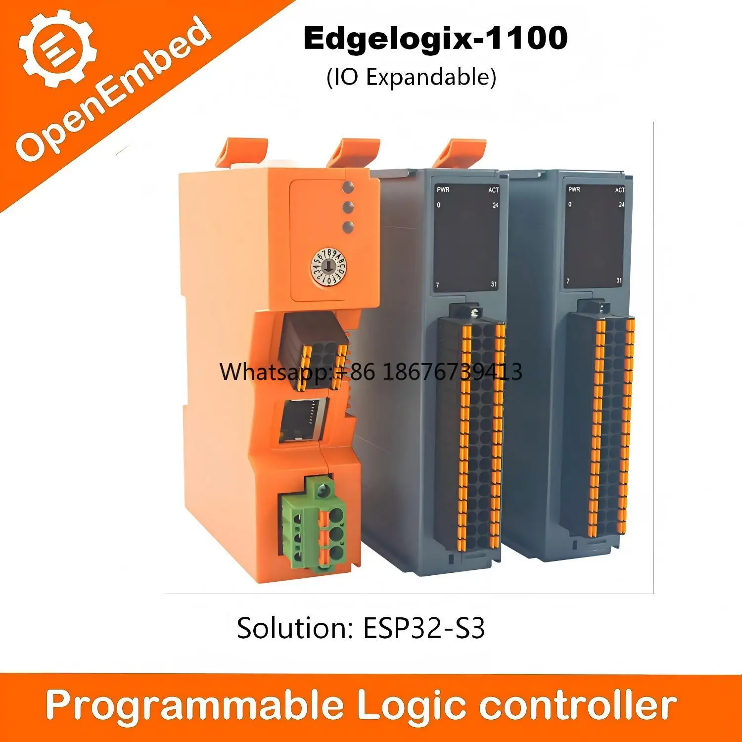 OpenEmbed EdgeLogix-1100 High Performance Mini PLC Industrial Control System Gateway Dual-core ESP32-S3 16MB RAM/Storage TF PLC