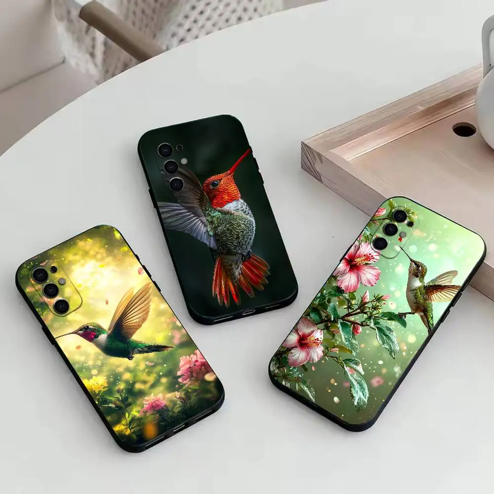 

Colorful Bird H-Humming Phone Case Black Silicone Soft For Samsung S25,S24,S21,S22,S23,S30,Ultra,S20,Plus,Fe,Lite