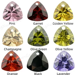 Triljoen Vorm Eengaatje Veelkleurige Kubieke Zirkonia Steen Roze Granaat Geel 5a Voor Sieraden Maken Geperforeerde Kralen