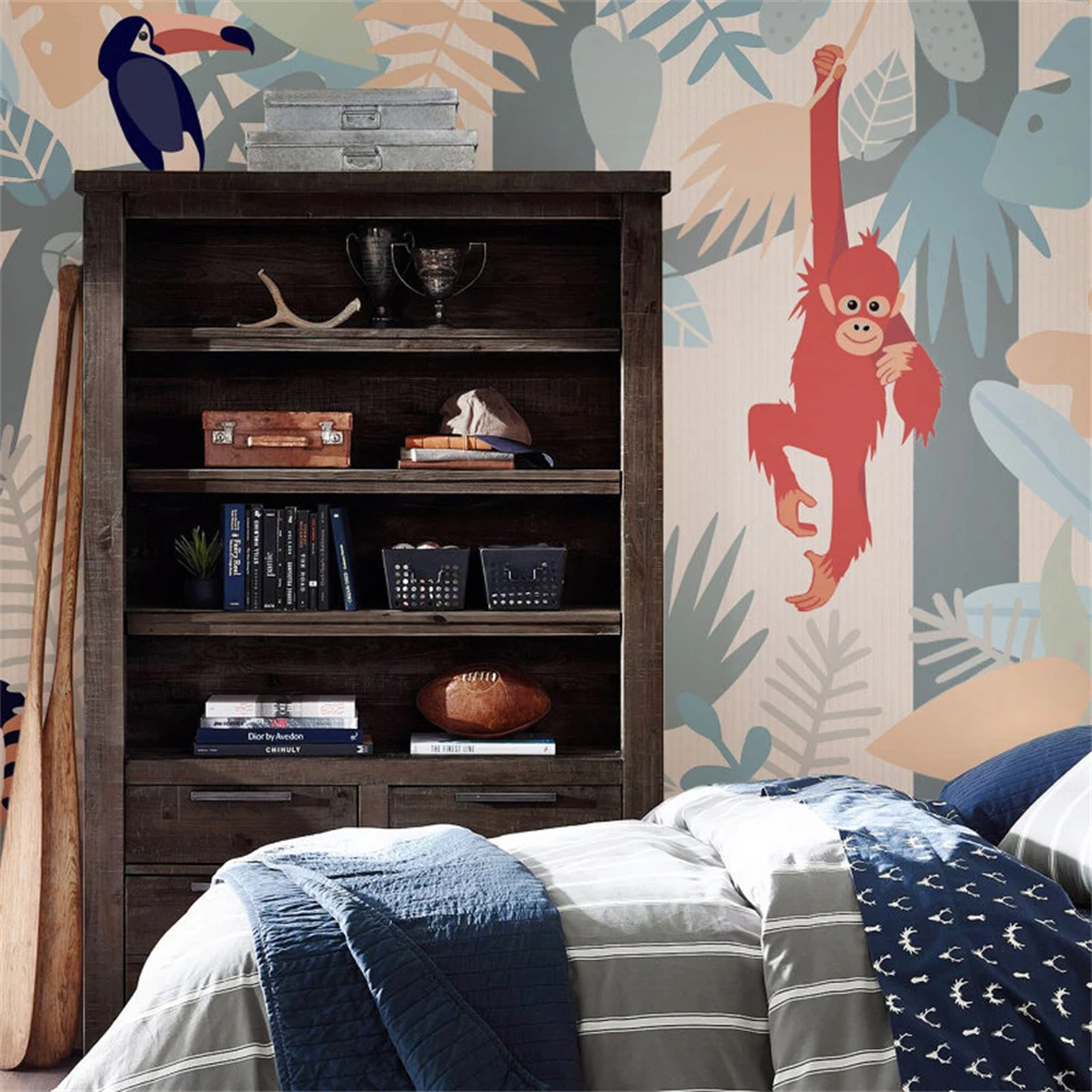 custom papel de parede Tiger lion flower TV background wall paper living room sofa mural wallpaper for wall covering 3D Stickers