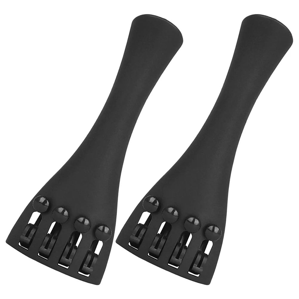 

2 Pcs Replacement Cello Tailpiece Bridge Musical Instrument Accessories Parts Carbon Fiber 4-hole