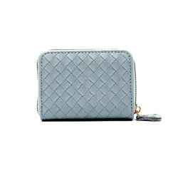 Simple and fashionable woven pattern wallet with large capacity and multiple card slots