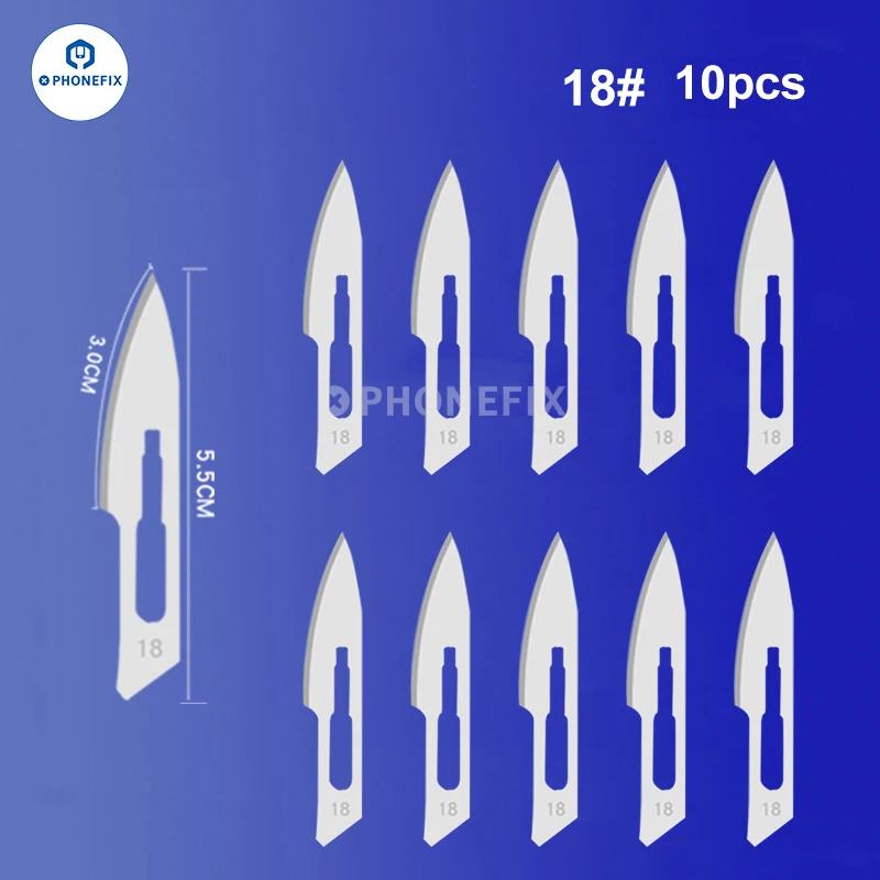 10 stücke Kohlenstoffs tahl schnitzen Skalpell messer 10 #21 #23 #24 #25 # chirurgische Klingen DIY schneiden Motherboard BGA Reparatur chirurgisches Messer – Detail 10