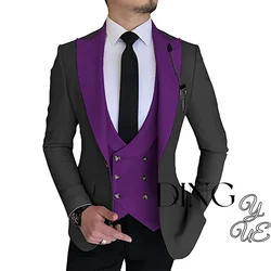 Mens 3 Piece Suits Slim Fit Solid Colour Blazer Vest Pants Wedding Prom Suit Tuxedo Custom Business Casual Formal Prom Suit Set