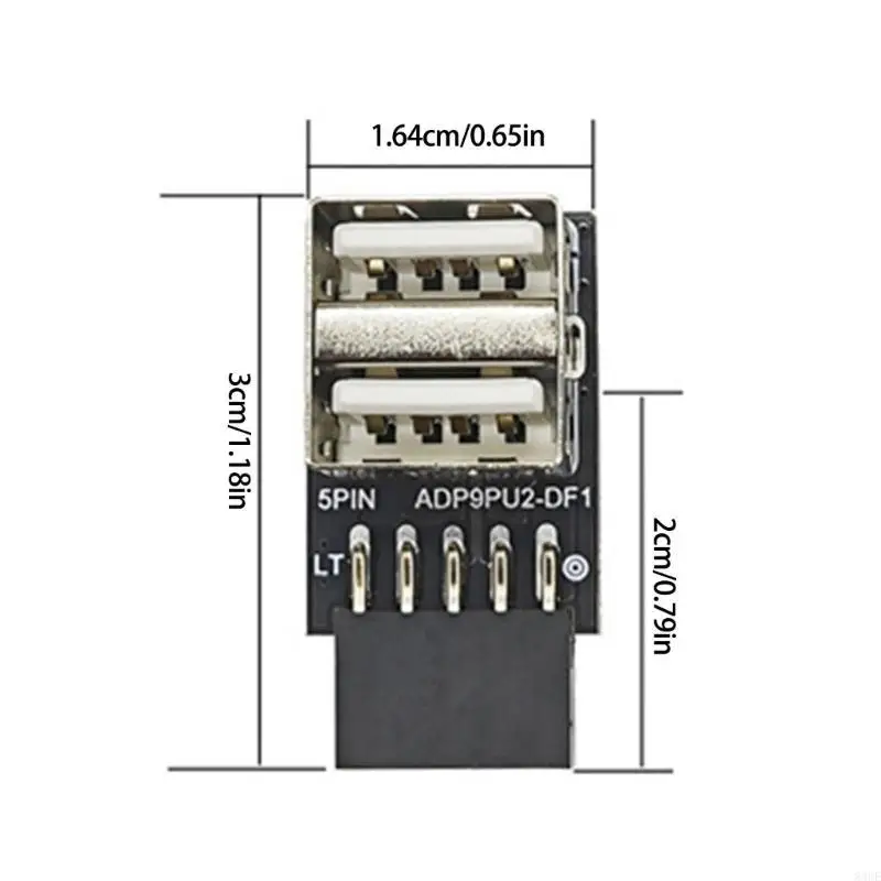 Transfer Data Kecepatan Tinggi 9 Pin ke USB 2.0 Soket Panel Depan Wanita ke 9pin Mainboard Header Extension Adapter Untuk PC