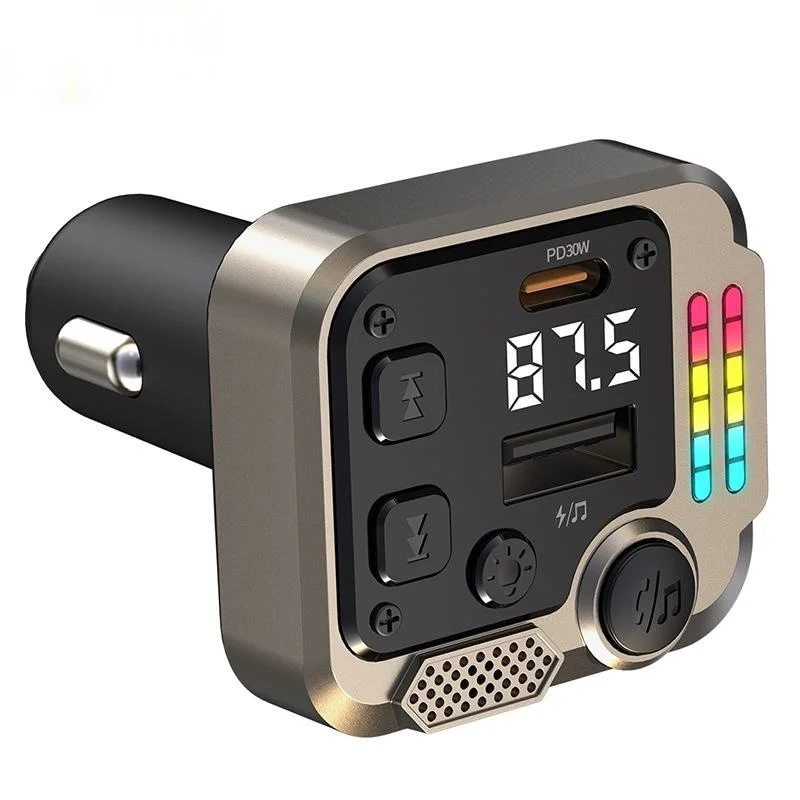 C68 Car FM Transmitter Bluetooth 5.3 MP3 U Disk Music Player Wireless Handsfree Car Kit PD 30W Fast Charging Adapter