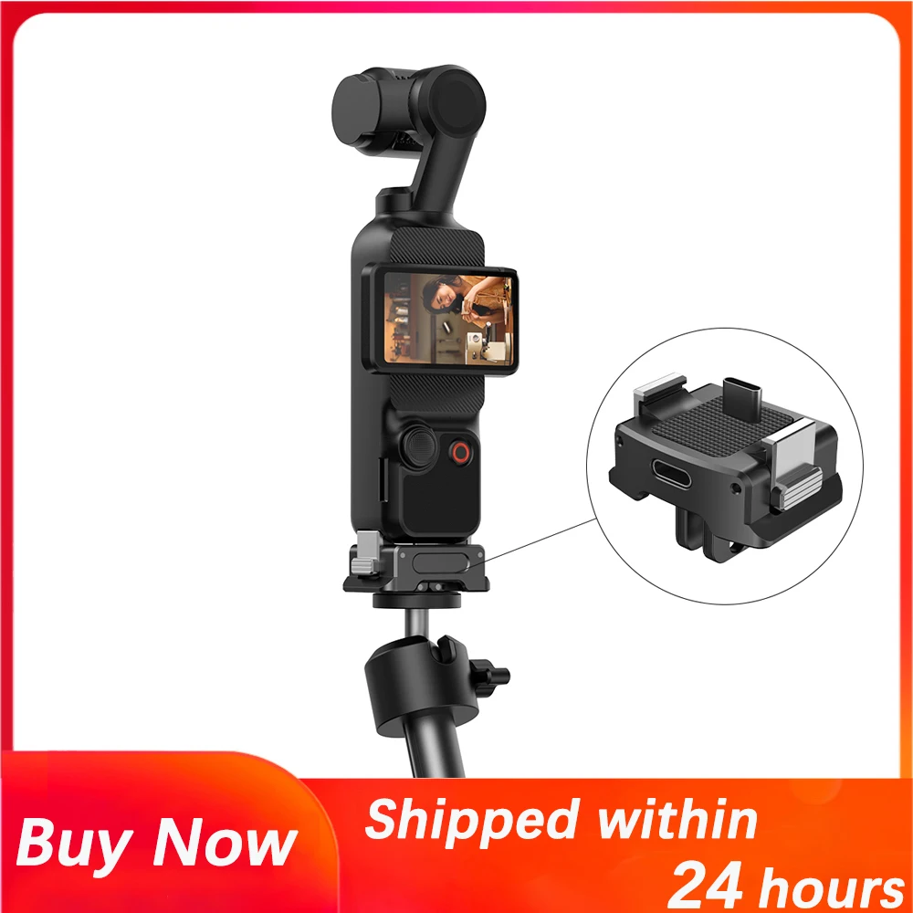 Charging Adapter Base for DJI OSMO Pocket 3 1/4 Mount Connector Folding Holder Tripod Gimbal Camera Quick Release Accessories