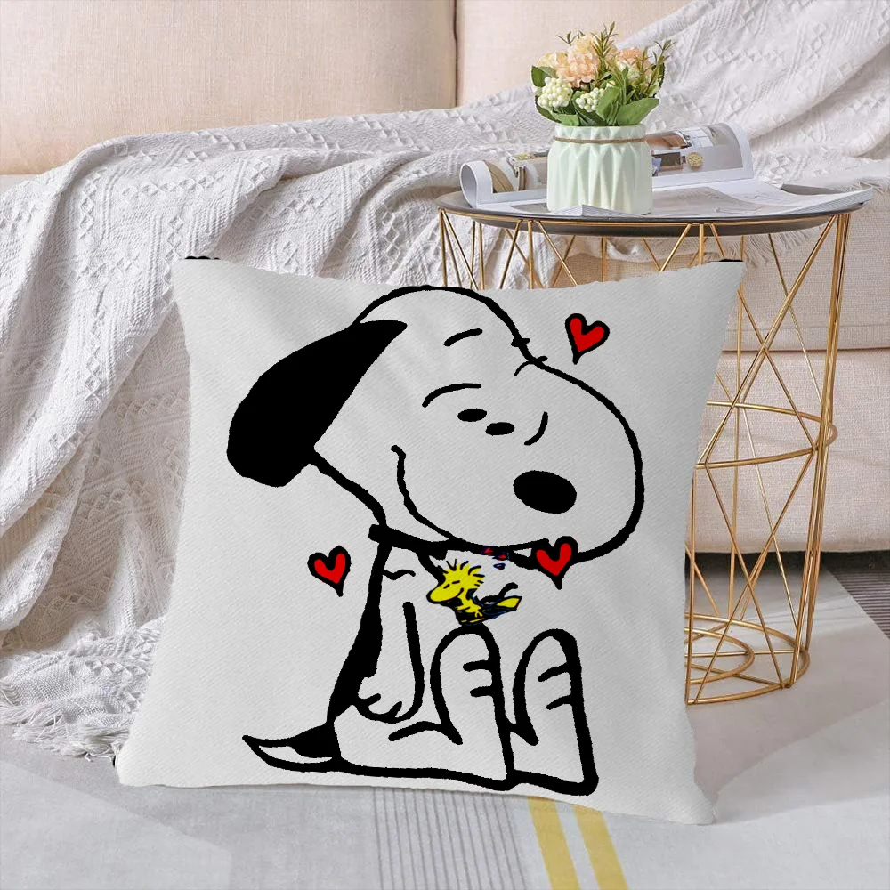 Throw Pillow Covers Snoopy Home and Decoration Personalized Gift Decorative Pillows for Sofa Cushions Cover Cushion 45x45 Gifts