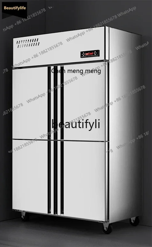 

Commercial large-capacity fresh-keeping cabinet refrigerated freezer kitchen double-temperature vertical six-door freezer