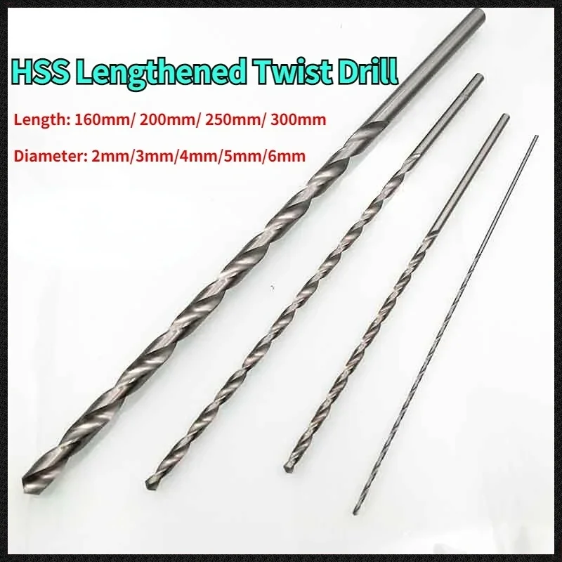 

Extra Long HSS Drill Bit Length 160/200/250/300mm Cutter Drill Bits Kit For Metal Wood Stainless Steel Deep Hole Drilling Tools