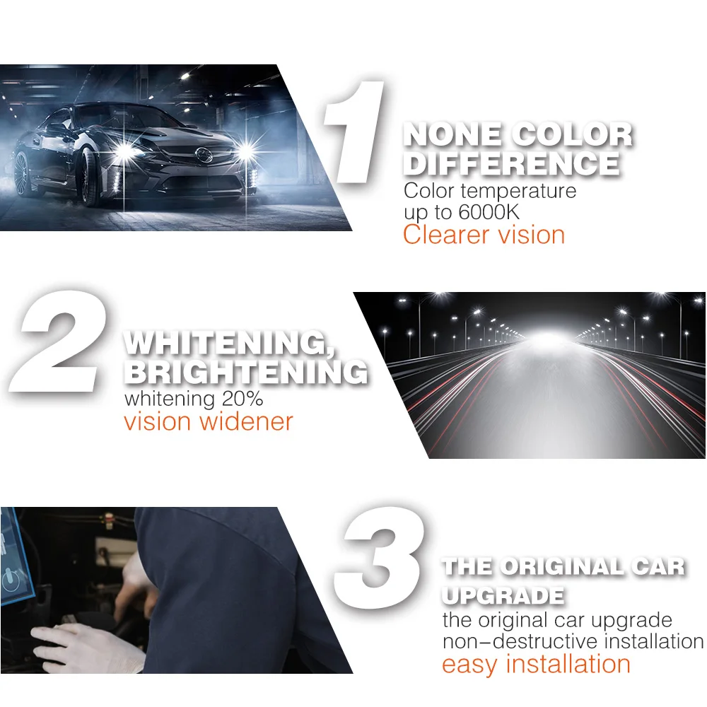 2Pcs 20000LM HID Xenon Lights Bulbs 35W H7 H1 H3 H4 H11 HID Xenon Car Headlight 9005 HB3 9006 HB4 DC 12V 24V Auto Headlamps