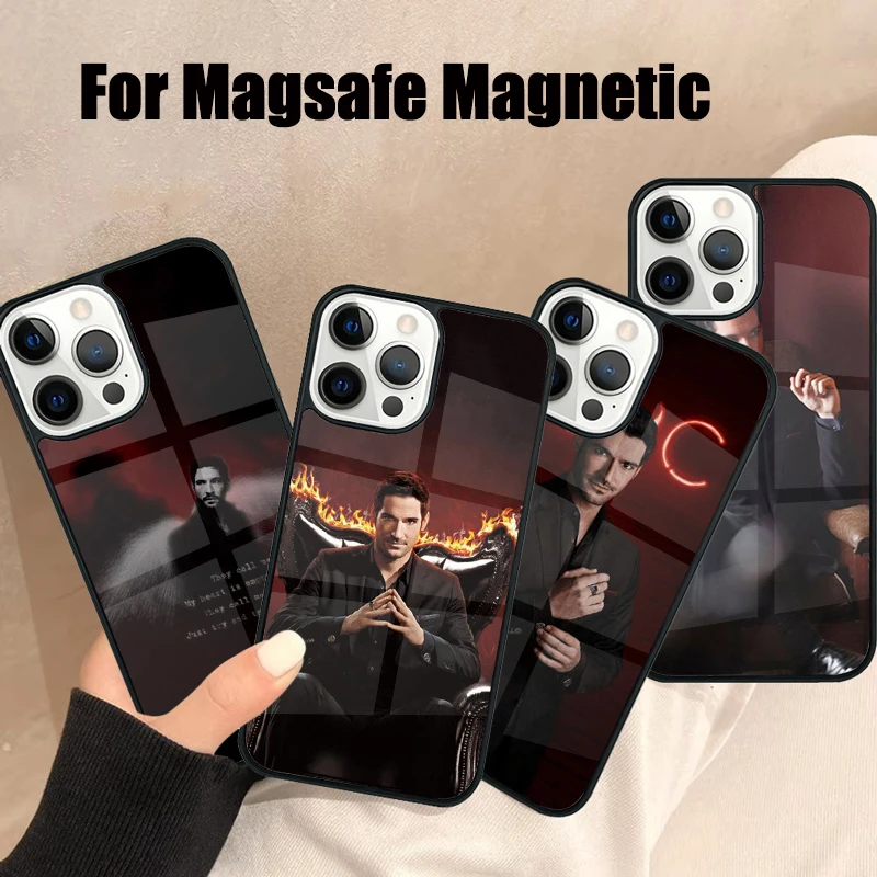 Lucifer Morningstar TV series Magsafe Phone Case For iPhone 16 15 14 13 12 11 Pro Max Plus Mirror Wireless Magnetic Cover