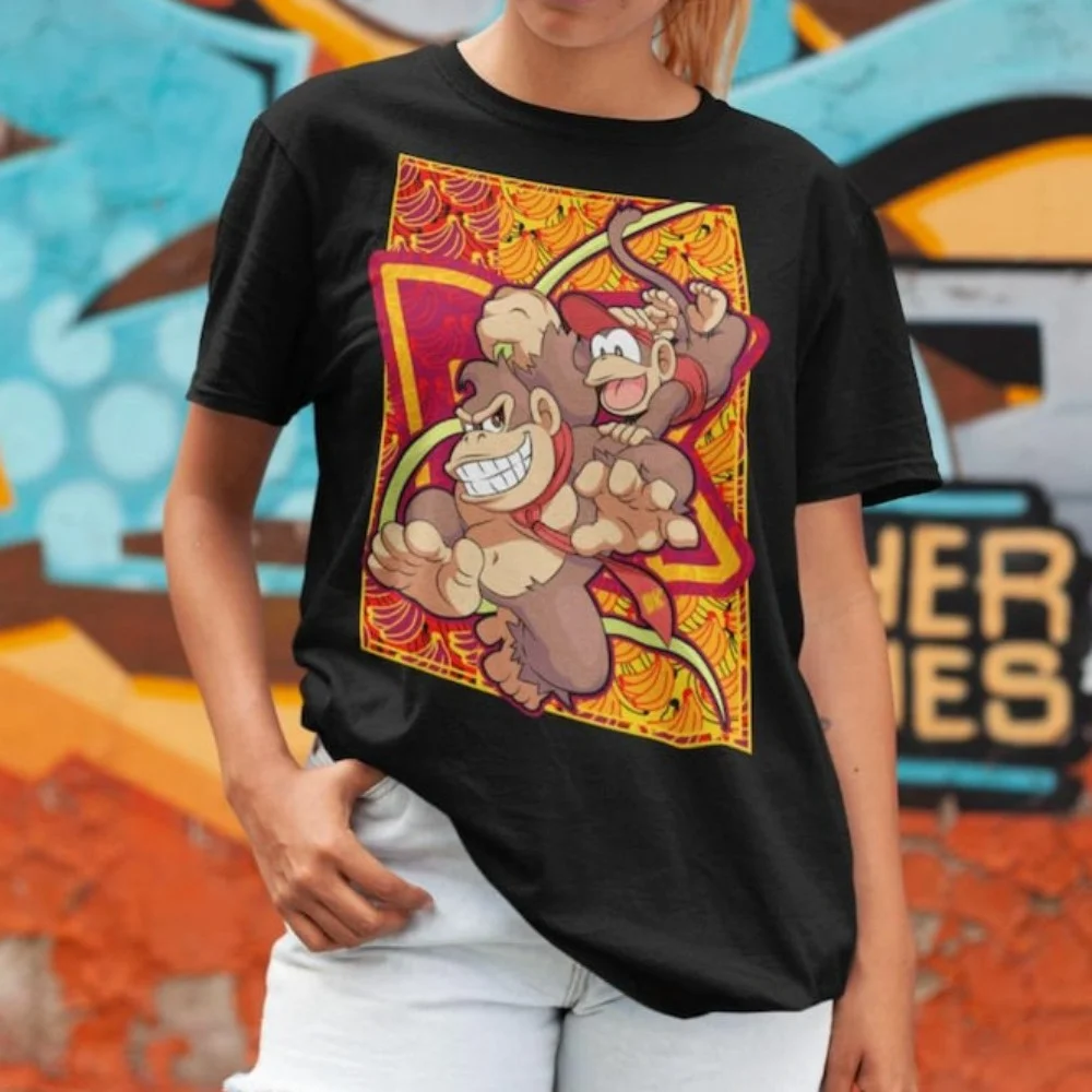Футболка Donkey Kong Bananza Merch 2025, мужская забавная футболка с короткими рукавами, топы унисекс
