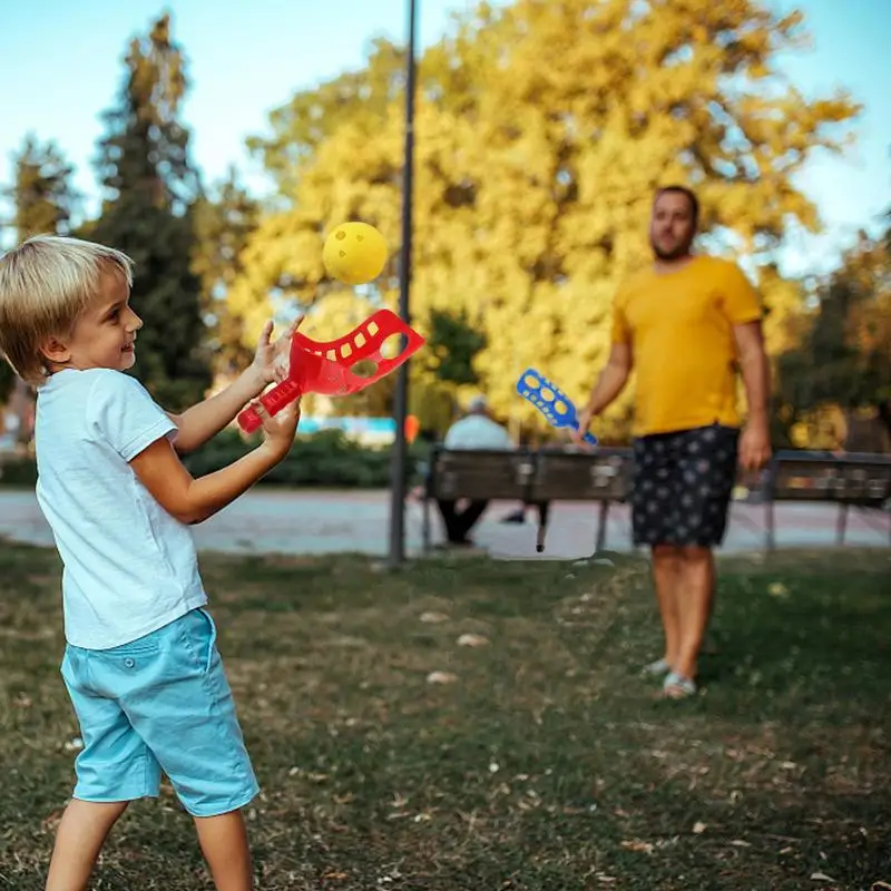 Set Scoop Ball lempar & Tangkap sendok dan Kit bola untuk anak laki-laki, lucu anak-anak lempar & Tangkap bola sendok aktivitas musim panas untuk rumah rumput