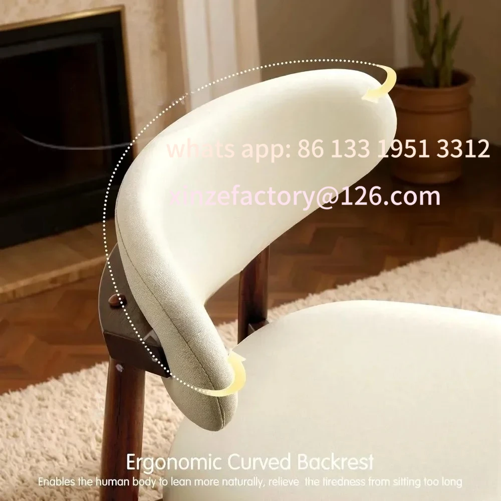 مجموعة كراسي طعام قابلة للتخصيص مكونة من 4 قطع، كراسي غرفة طعام خشبية منجدة، كرسي مطبخ من القماش الحديث لمنتصف القرن