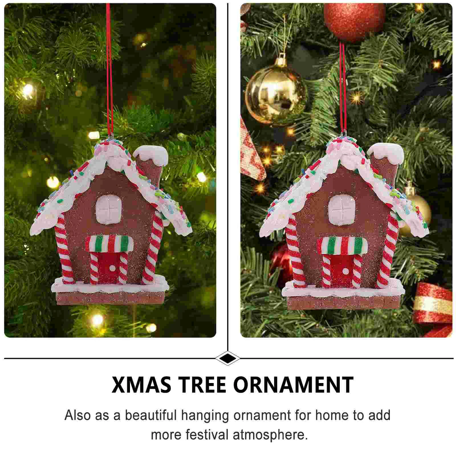 Fireplace Christmas Tree Pendant House Decorations Resin Stocking Holders Hanging