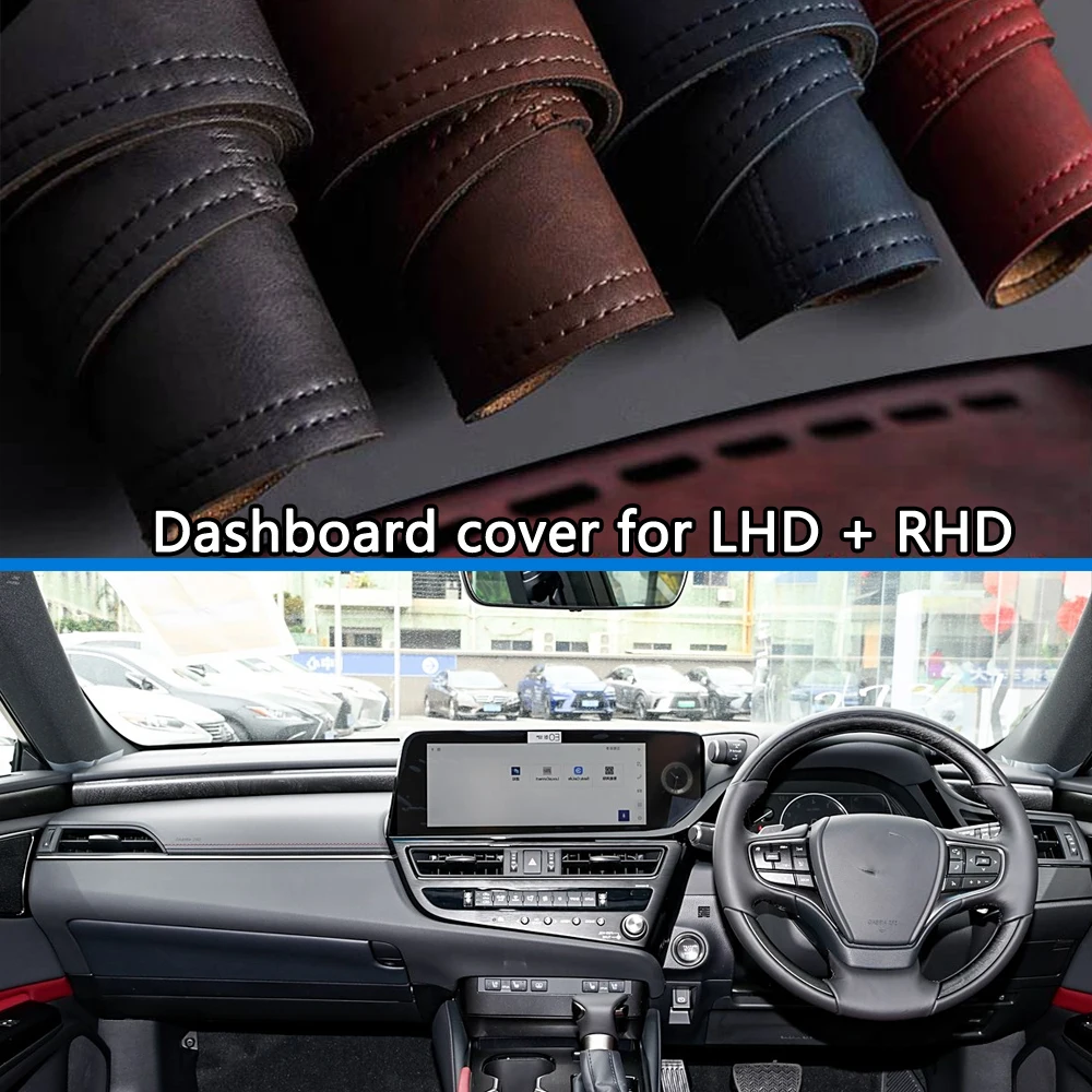 for Lexus ES XZ10 ES 250 300 260 350 2018 - 2025 Car Dashmat Leather Dashboard Cover Suede Dash Mat Pad Sunshade Accessories