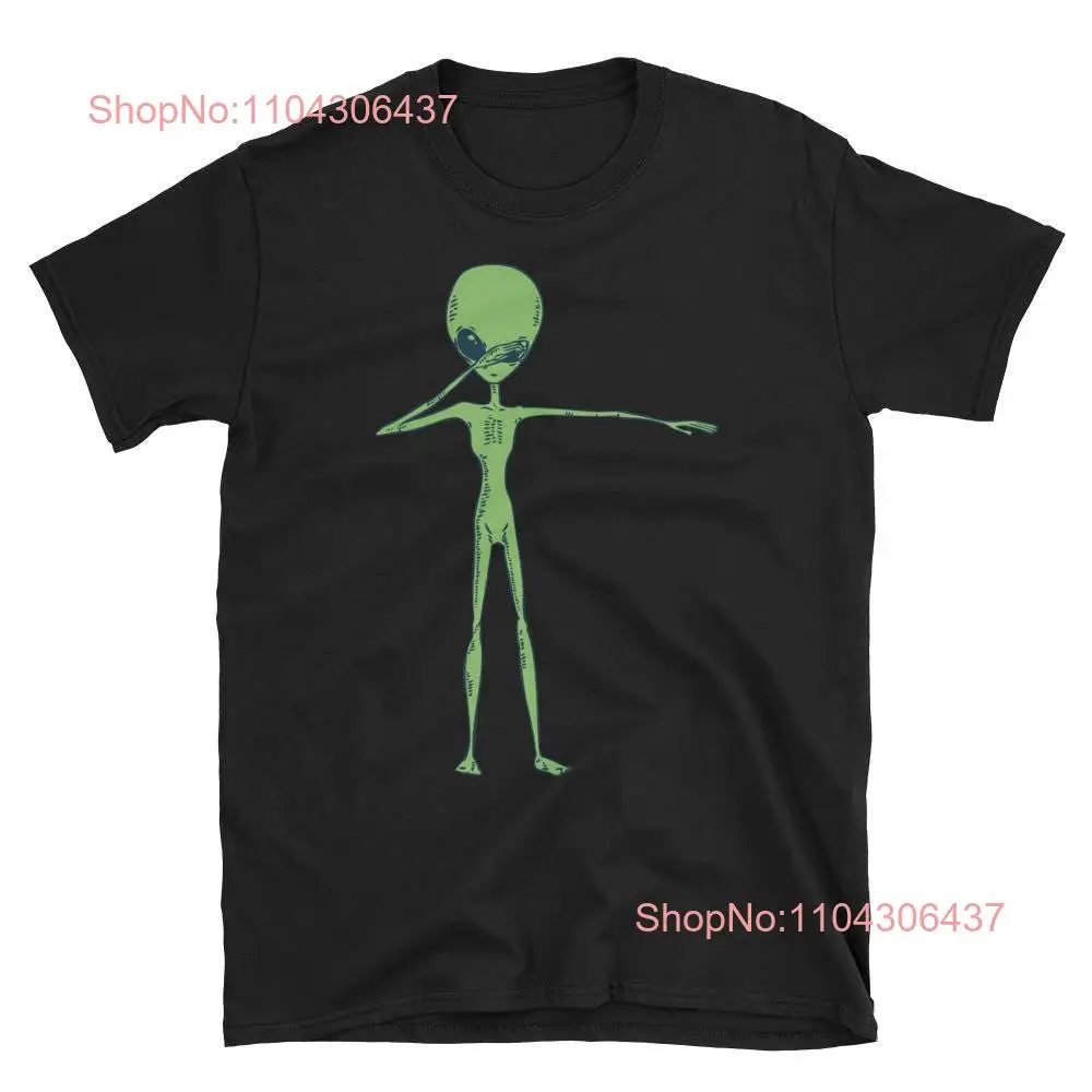 المنطقة 51 الغريبة مضحك UFO Dabbing تي شيرت الأجانب الوجود بأكمام طويلة أو قصيرة