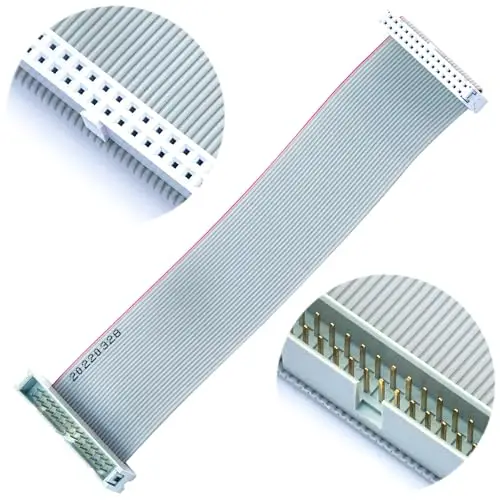 2.54mm IDC Flat Ribbon Cable , FC 30-Pin Male to Female IDE Extension Cable 30cm 2PCS (FM30-30cm-2Pcs)