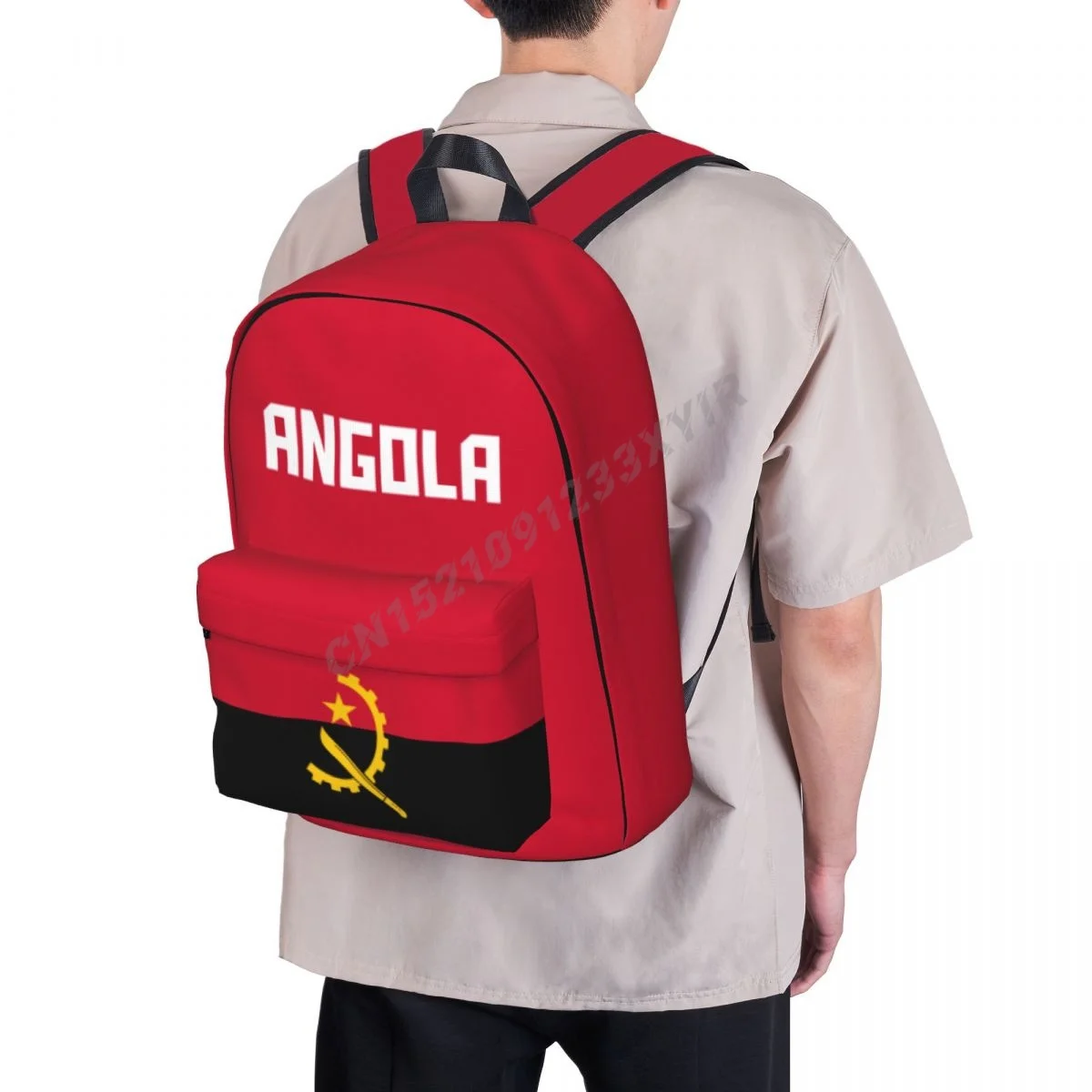 Unisex Backpack Angola Flag Angolan Stitch Schoolbag Messenger Bag Case Laptop Travel Bag Mochila Gift