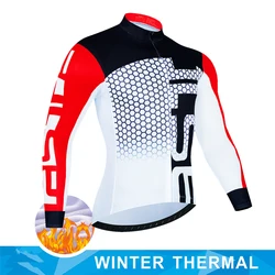 2024 Men Winter Thermal Fleece Cycling Jersey Ciclismo MTB Bicycle Clothing Bike Shirt Cycling Equipement Outdoor Warm Jacket